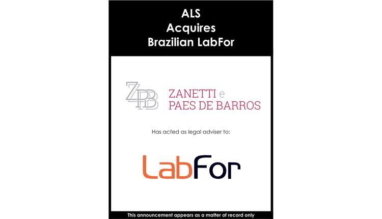 ALS Acquires Brazilian LabFor-1