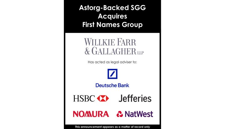Astorg-Backed SGG Acquires First Names Group-1