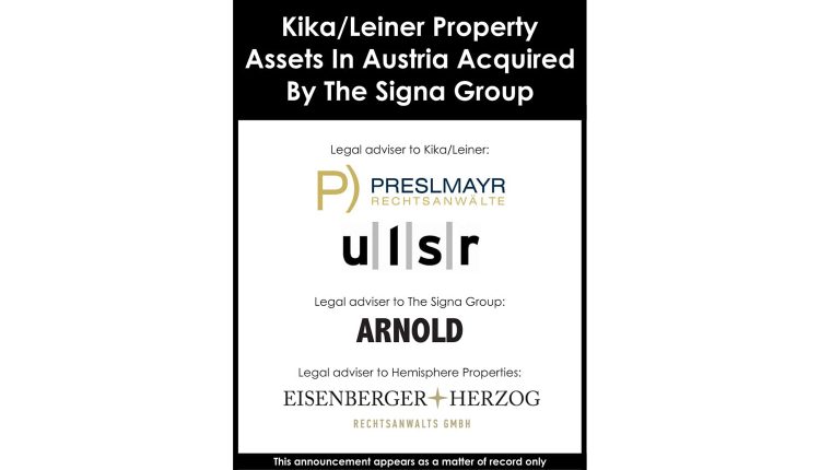 KikaLeiner Property Assets In Austria Acquired By The Signa Group-1