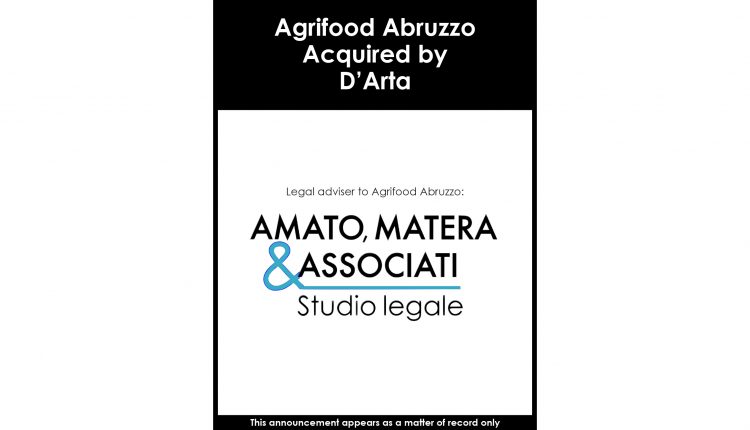 Agrifood Abruzzo acquired by D'Arta
