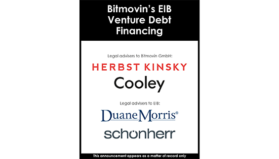 Bitmovin's EIB Venture Debt Financing