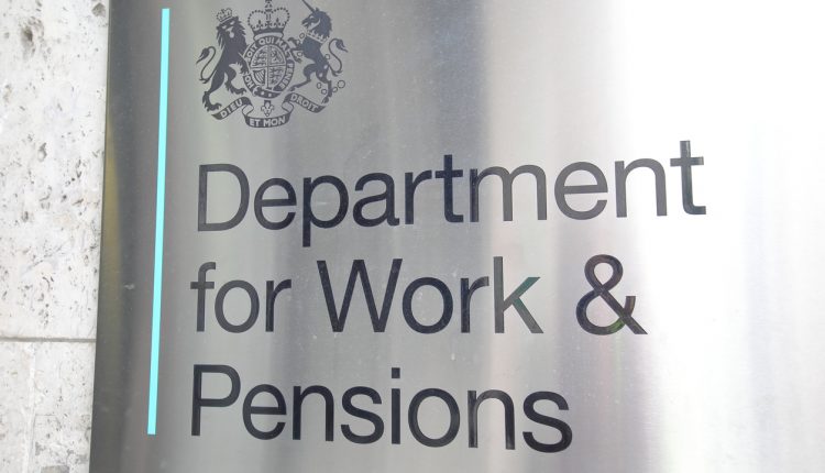 Department for Work & Pensions office sign