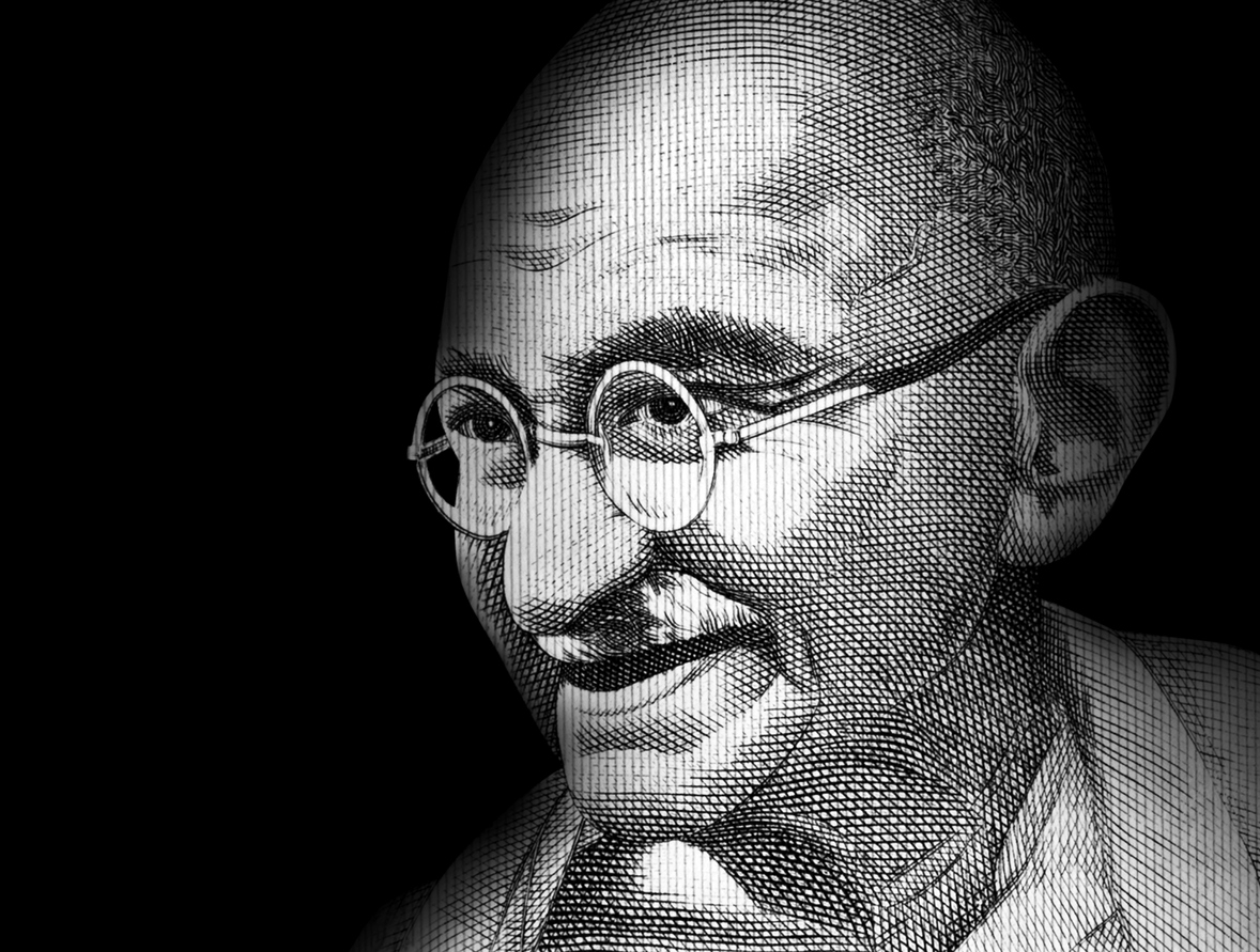 Headshot of Mahatma Gandhi