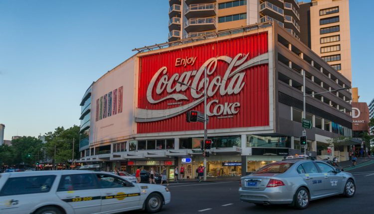 Enjoy Coca-Cola advertisement on a building in Sydney
