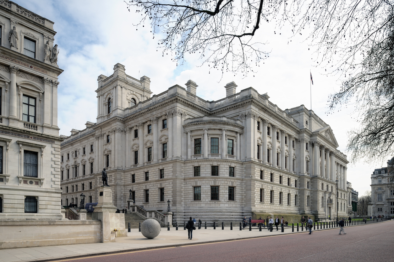 Treasury building in Westminster, London