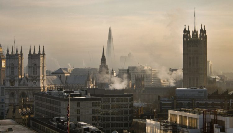 London skyline air pollution