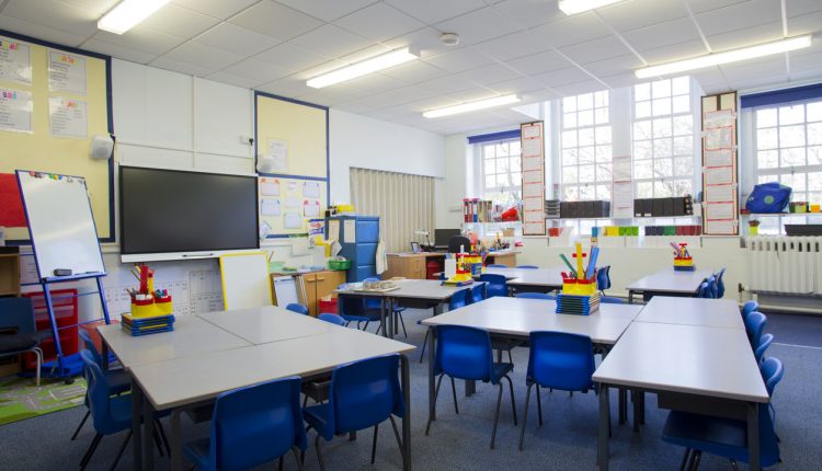 Empty primary school classroom