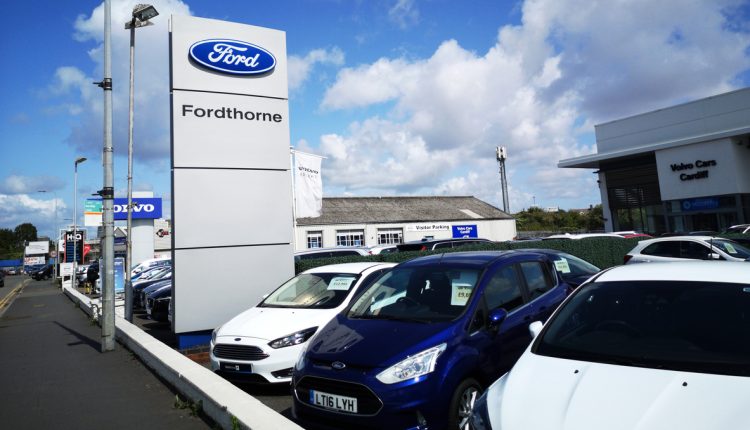Ford car dealership in Cardiff, UK