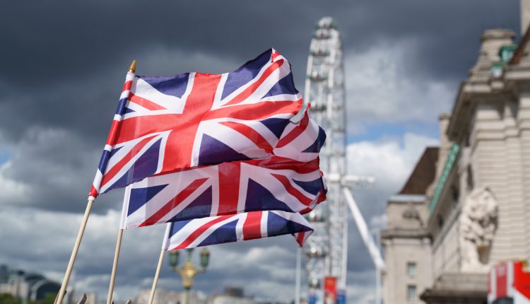 British flag, London