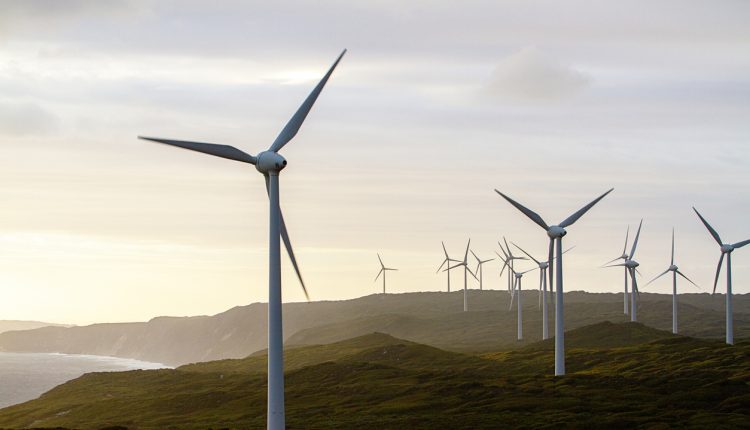 Wind farm producing renewable energy