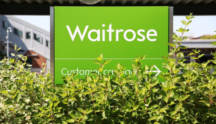 Waitrose supermarket sign, UK.