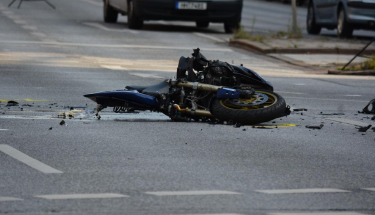 Motorcycle after accident