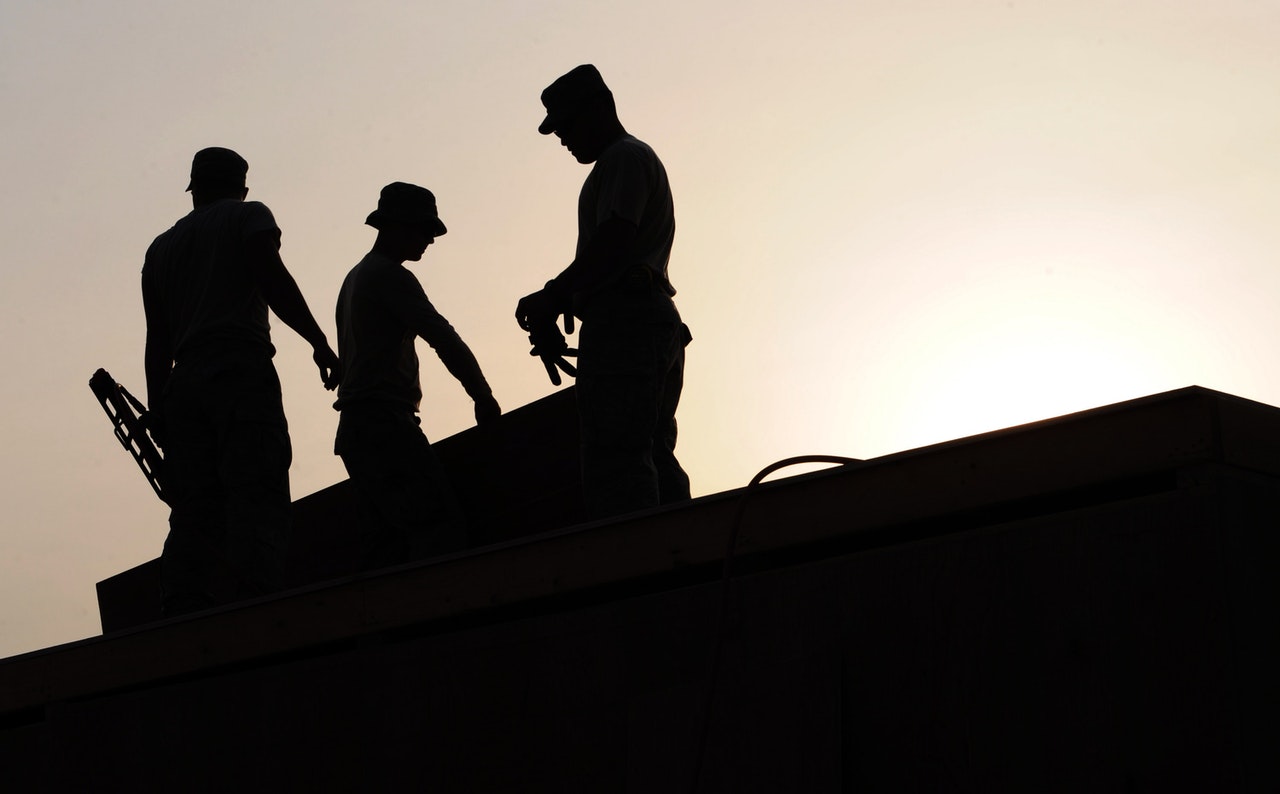 Silhouette of workers