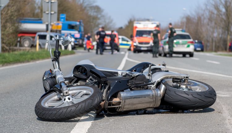 Motorcycle accident scene
