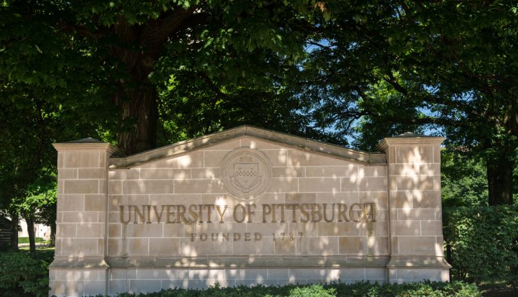 Sign at entrance to University of Pittsburgh PA