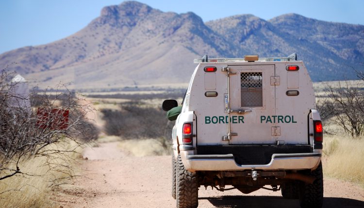 Border patrol truck near Arizona mountains