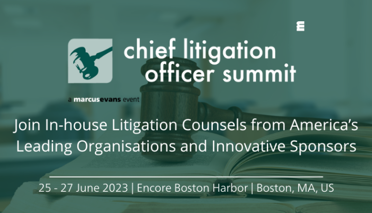 Banner ad for the Chief Litigation Officer Summit 2023.