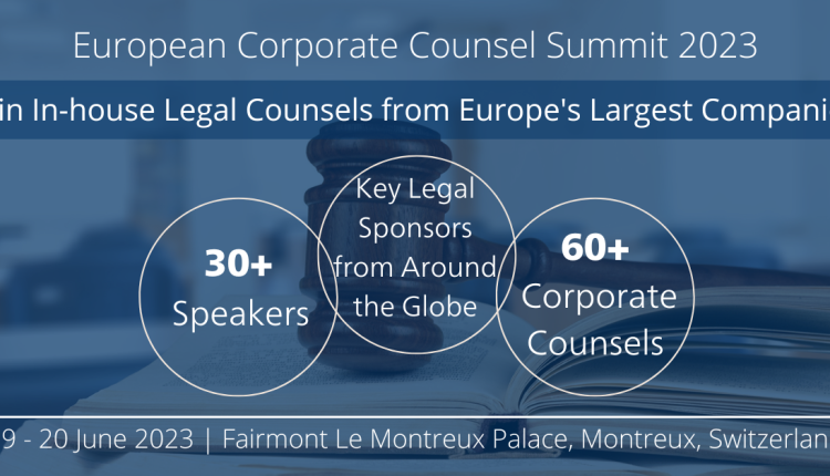 Banner ad for the European Corporate Counsel Summit 2023.