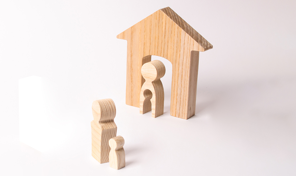 Concept image of a separated family