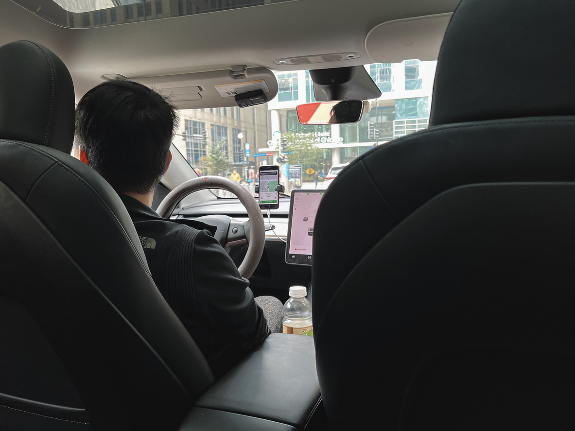 uber driver navigating the city