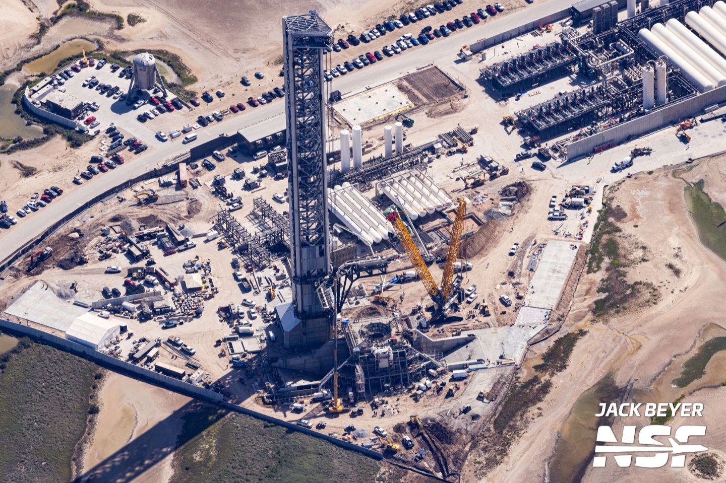 Aerial photo of SpaceX Starbase facility in Boca Chica, Texas, featured in a legal article about the Texas law loophole and the American Rule on attorney’s fees.