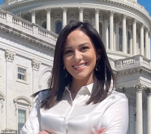 Congressional aide Regina Aviles, 35, standing outside the U.S. Capitol building in Washington, D.C.