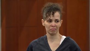 Devyn Michaels appears emotional in court during her murder trial in Henderson, Nevada, November 2025.