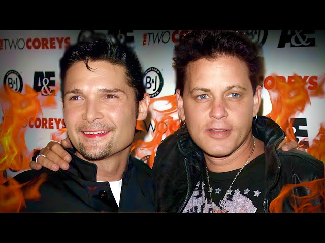 Corey Feldman and Corey Haim posing together at a public event in the early 2000s