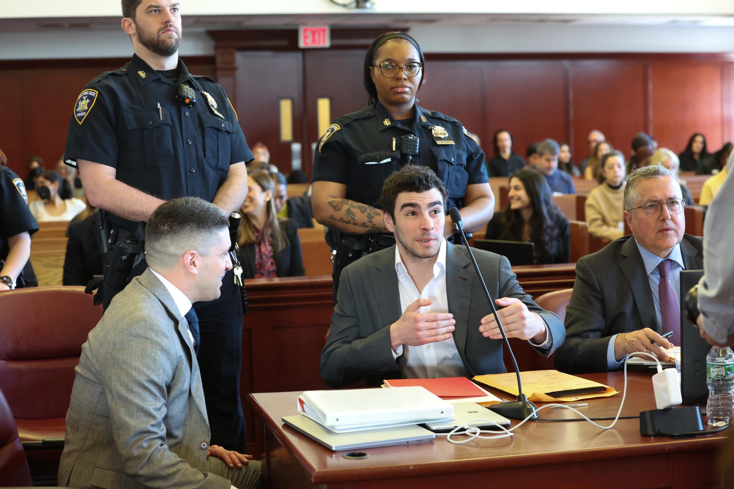 Luigi Mangione appears in federal court during pre-trial proceedings in New York